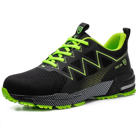 

EDFRWWS Men Construction Work Shoes Anti Slip Steel Toe for Outdoor Sport (44 Green)