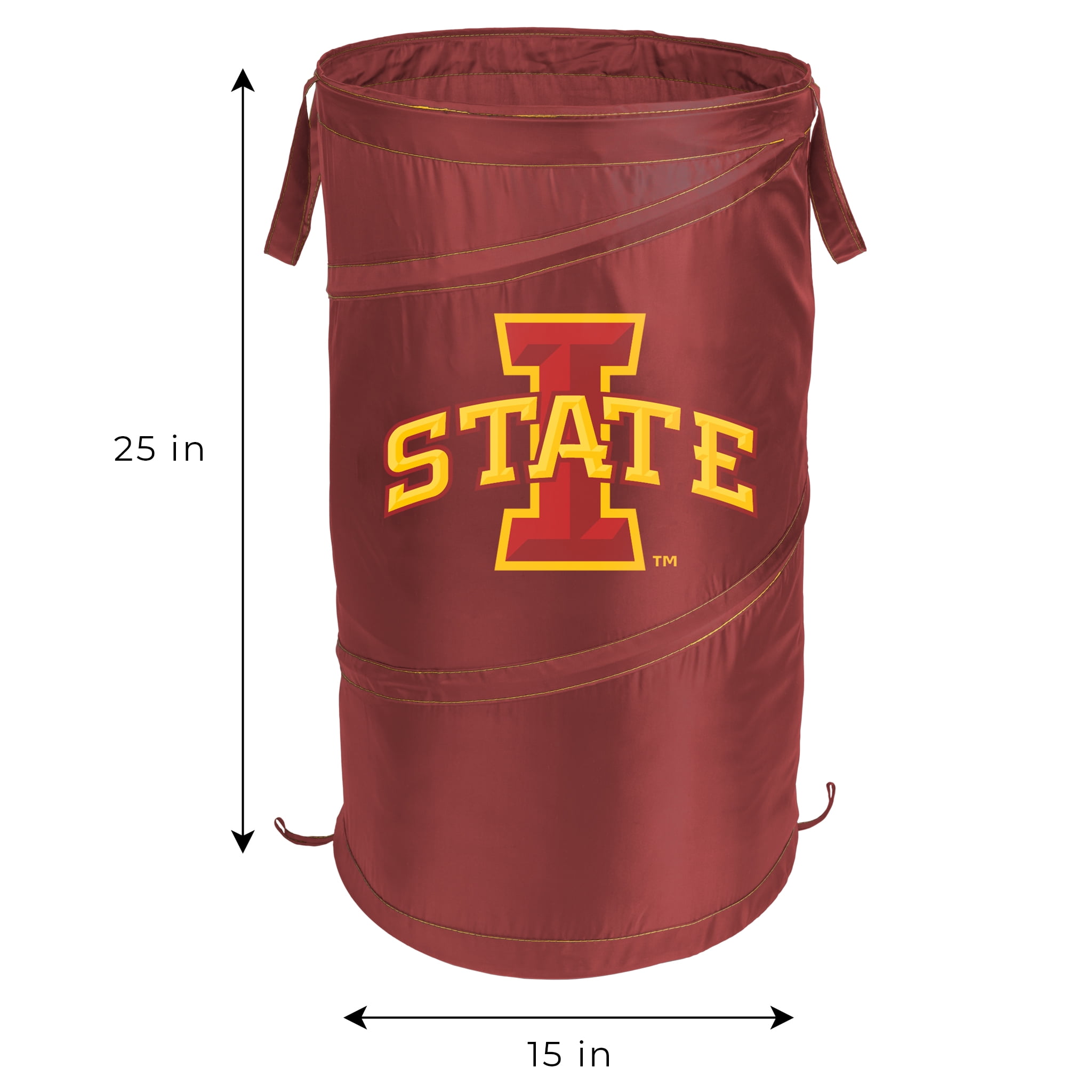 Smart Design Pop up Spiral Laundry Hamper- Collapsible- Gold/Burgundy - Iowa State