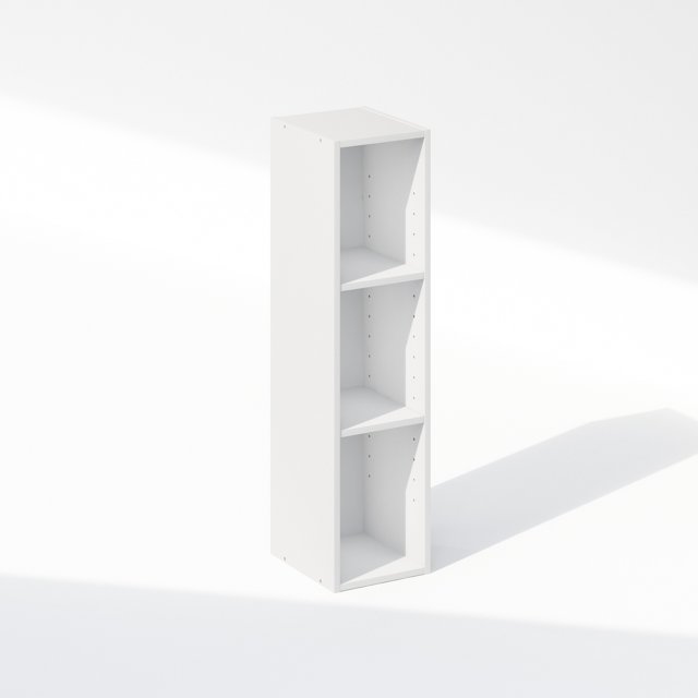Furinno Reed 3-Tier Multipurpose Clothing & Closet Storage Organizer Shelf, 8-Inch Width, White