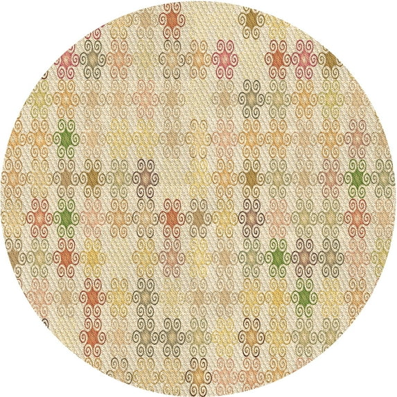 Ahgly Company Machine Washable Indoor Square Transitional Golden Blonde Gold Area Rugs, 3' Square