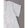 thumbnail image 4 of Gureui 2Pcs Women's Summer Pajama Set, Solid Color/Dot/Striped Short Sleeve Button-Down Top + Short Drawing Straps Pants Loose Sleepwear, 4 of 7