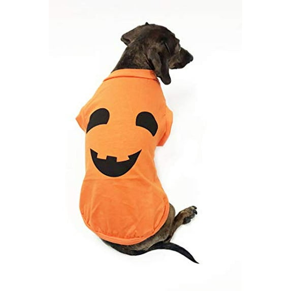 Midlee Pumpkin Face Dog Shirt Costume (Small)