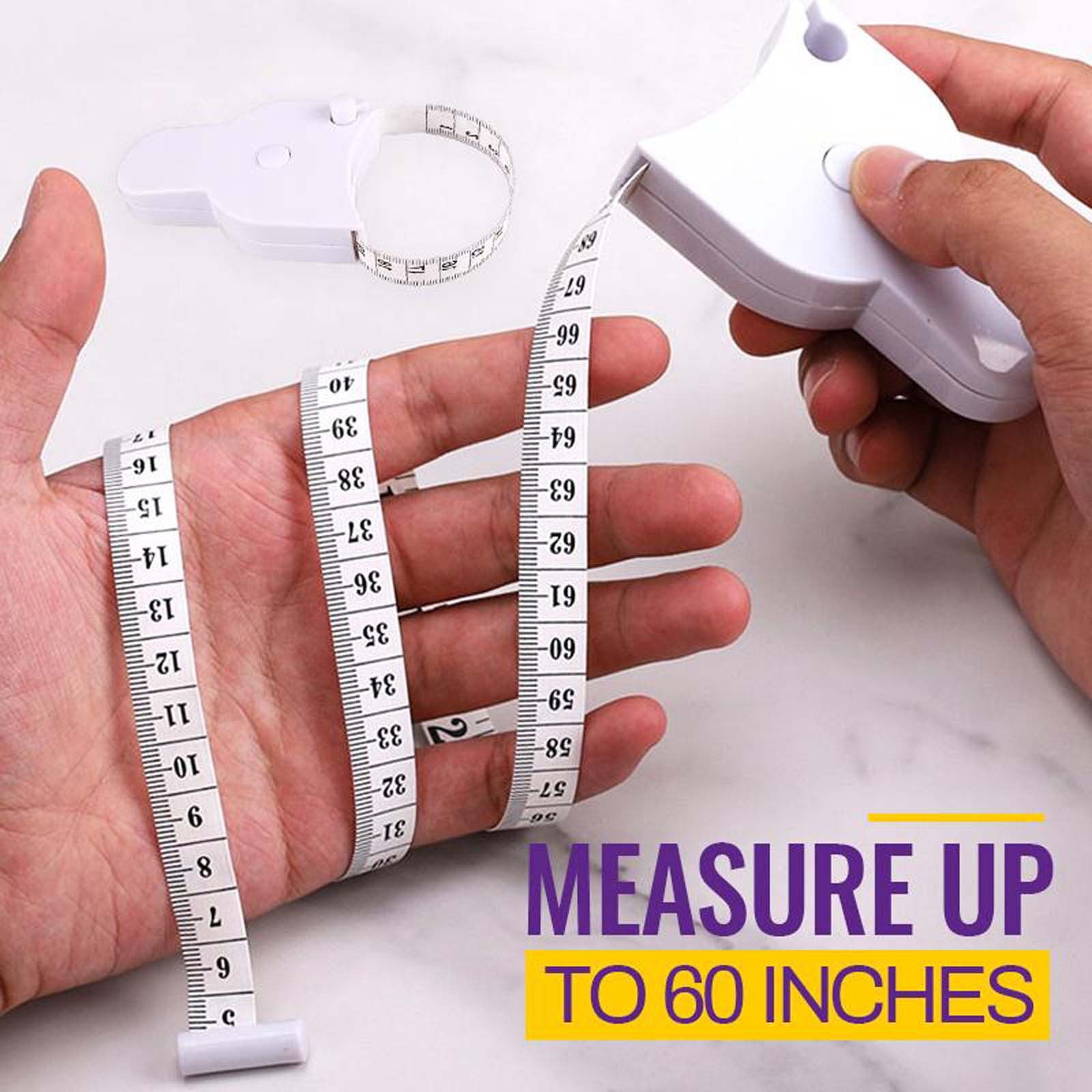 Fancy Body Tape Measure - Automatic Telescopic Tape Measure - Retractable  Measuring Tape for Body: Waist, Hip, Bust, Arms, and More White