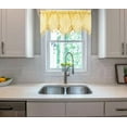 thumbnail image 5 of 1Pc Wave Yellow color waterfall valance with tassels faux silk rod pocket semi sheer ascot dressing window 55" wide X 18" long for kitchen décor, 5 of 5