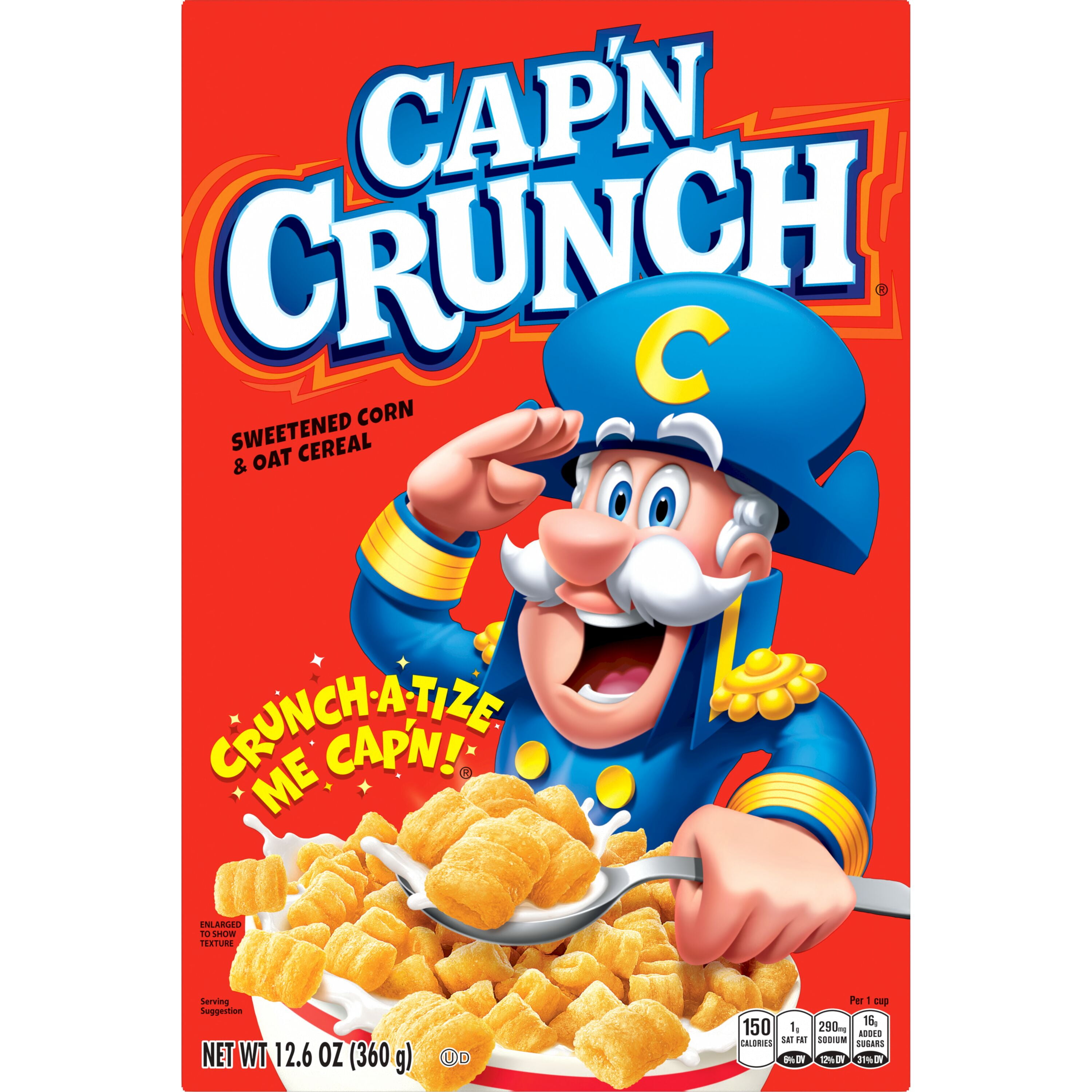 (14 pack) Cap'n Crunch Sweetened Corn & Oat Crunchy Cereal, 12.6 oz. Single box