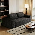 thumbnail image 6 of 71" 3 Seater Sofa, Comfy Deep Seat Couches with Memory Foam Cloud Chair with Pillows, Modern Small with Couch Corduroy Fabric for Living Room, Bedroom, Apartment, Home Office, No Assembly, Black, 6 of 8