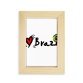 thumbnail image 1 of Me encanta Brasil palabra bandera amor corazón ilustración Escritorio de madera Arte Pintura 5x7 pies Marco de foto, 1 of 4