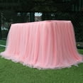 thumbnail image 4 of Tulle Table Skirt for Rectangle Tables or Round Tables-Double Layered Satin Lining Tutu Table Cloth for Princess Baby Shower Girl Gender Reveal Birthday Party Home Decorations Table Skirting, 4 of 12