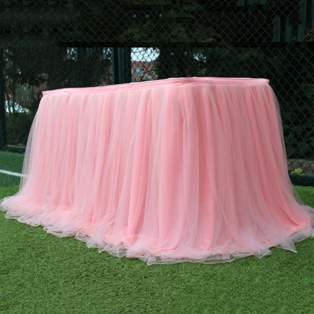 Dazzling tulle fabric at walmart Balems Table Skirt Tulle Fabric For Wedding Party Decorations Walmart Com