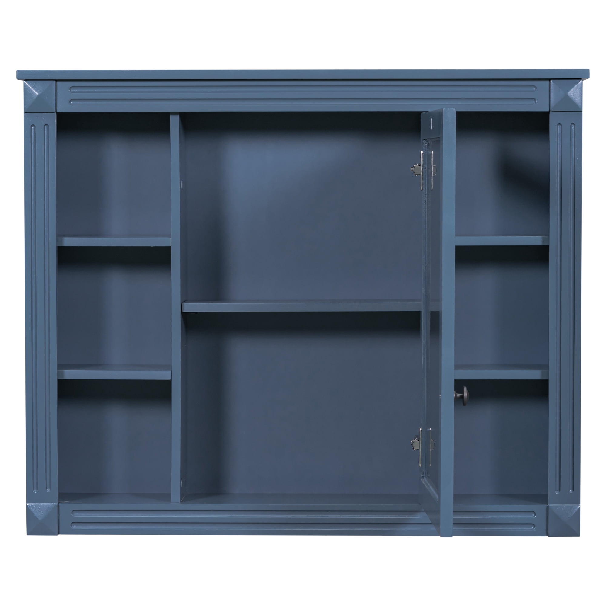 Aukfa Wall Mounted Bathroom Storage Cabinet,Medicine Cabinet with Mirror - Blue