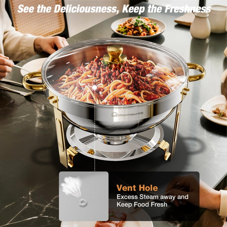 Warmounts Gold Chafing Dish Buffet Set, 5QT, 2-Pack photo 8