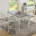 thumbnail image 4 of Joywind 5-Piece Solid Wood Dining Set – Rectangular Dining Table with 4 Chairs, Modern Grey Design for Kitchen, Dining Room & Restaurant, 4 of 9