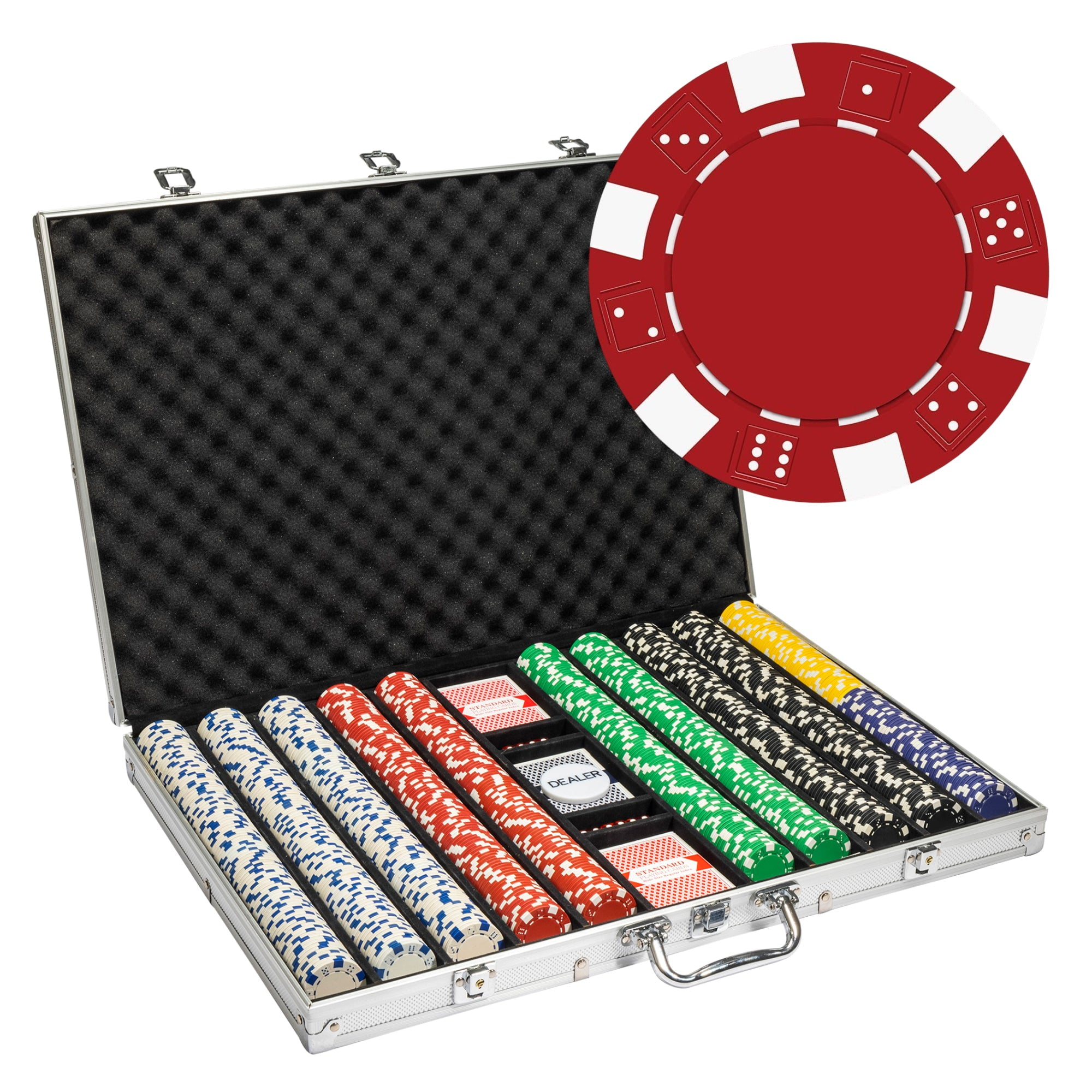 Crown Casino 500 Piece 13.5g Clay Poker Chips Set with Colored