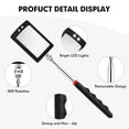 thumbnail image 4 of 12-35 Inch Extendable Inspection Mirror, 360-Degree Rotation LED Inspection Mirror Telescoping, Telescoping Mirror for Mechanic Checking Vehicle and Extra Viewing, 4 of 7