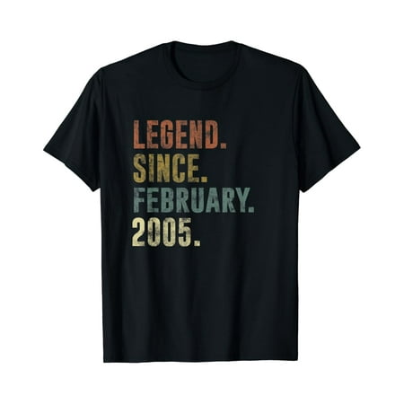 Hot Trending Born In February 2005 Legend 16 Yrs Old 16th Birthday Gifts T-Shirt Vintage Tee -Birthday Gifts