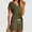 Army Green, variant on Viluyesy Tops Elastic Waist Short Pants 2PC Women V-Neck T-Shirt and Shorts Set Shirt and Shorts Sets Two PC Orange Size M