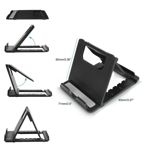 SUTENGDA Foldable Cell Phone and Tablet Stand Holder Universal Black