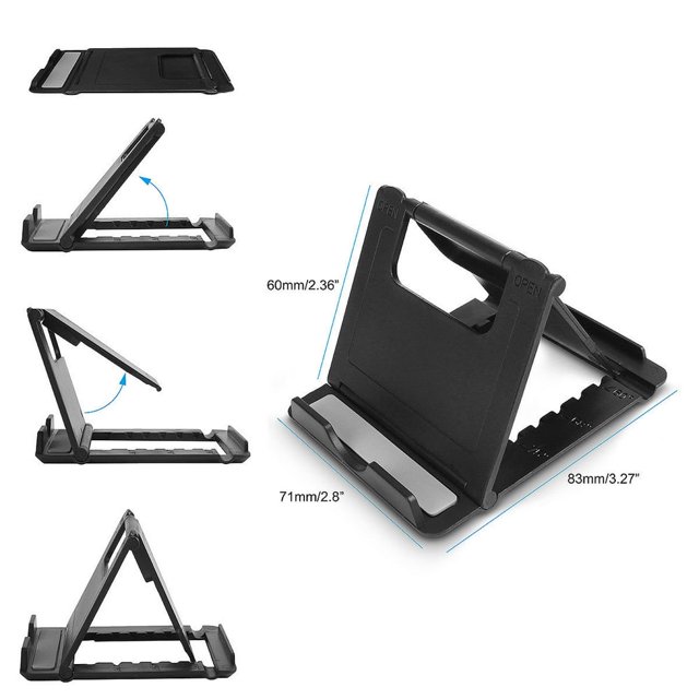 SUTENGDA Foldable Cell Phone and Tablet Stand Holder Universal Black
