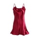 thumbnail image 1 of Vestido de falde tirantes básicos con dobladillo de hode loto de satén de talgrande pamujer borgoXL, 1 of 6