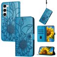 thumbnail image 2 of Wallet Case for Samsung Galaxy S23 Case with Card Holder,Sunflower Pattern Leather Phone Case with Kickstand Magnetic Closure Shockproof Cover for Samsung Galaxy S23 Blue Sunflower, 2 of 18
