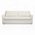 thumbnail image 3 of Modern Flax White Linen 83" Flared Arm Contemporary Sofa with Lumbar Pillows, 3 of 8