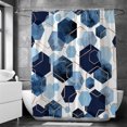 thumbnail image 3 of Cortina de baño impermeable con decoración de arte geométrico, juegos de cortinas de ducha de tela abstracta para decoración del hogar, 3 of 5