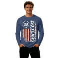 thumbnail image 5 of Usa 250Th Anniversary Shirt Sporty Long Sleeve T Shirt Athletic Crew Neck 250Th Anniversary Mens Tees Navy XL, 5 of 5
