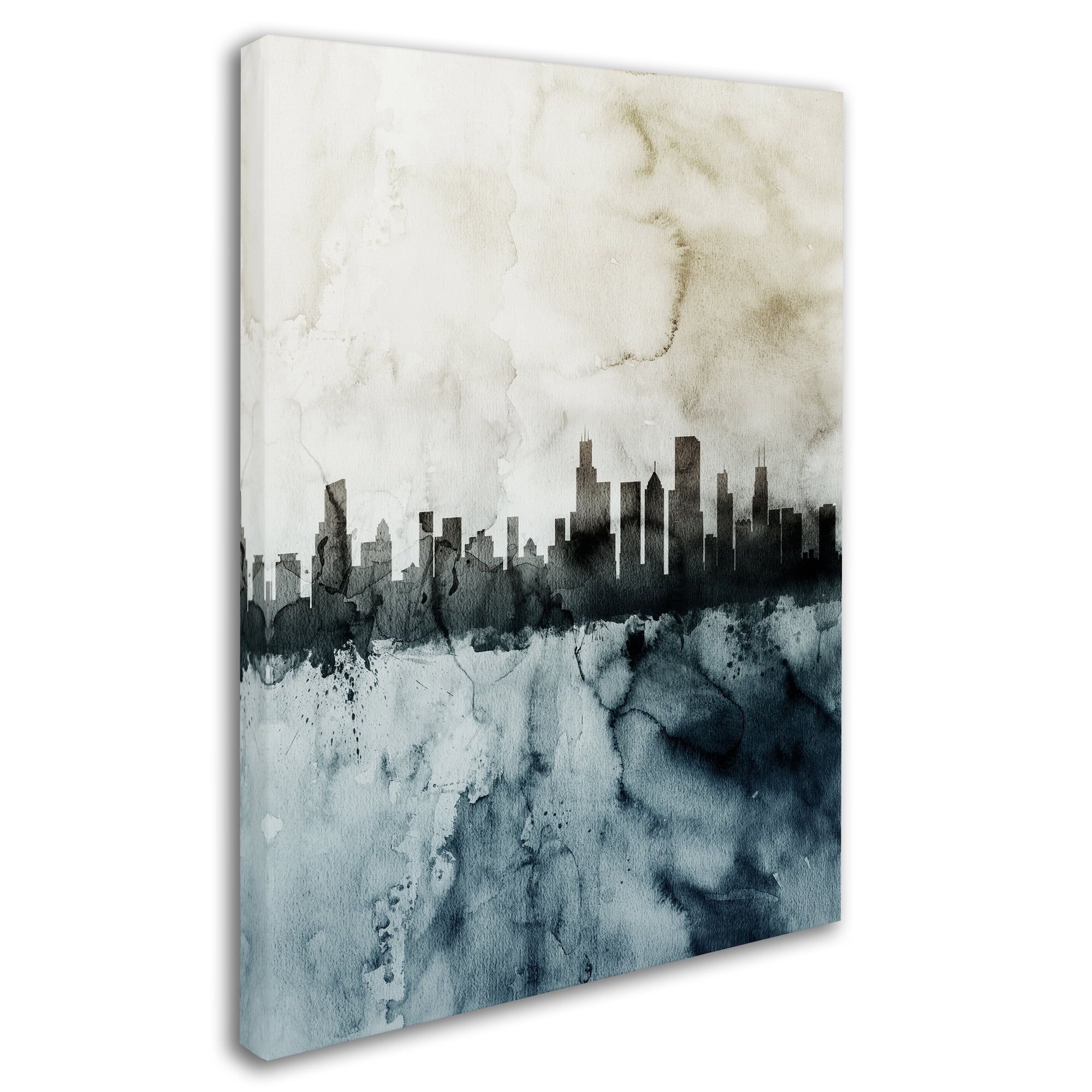 Trademark Fine Art "Chicago IL Skyline Tall 2 " Canvas Art by Michael Tompsett
