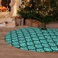 thumbnail image 6 of KLL 48" Christmas Tree Skirt Aquamarine Glitter Xmas Tree Skirts Mat for New Year Xmas Holiday Party Indoor Outdoor Home Decoration, 6 of 7