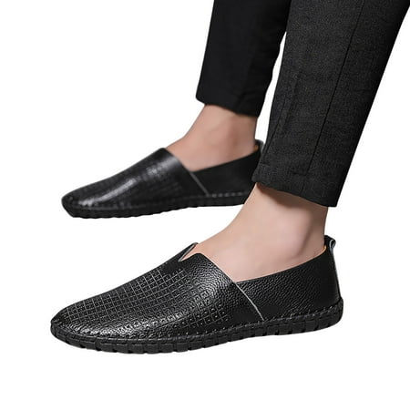 

Leesechin Clearance Oversized Men s Casual Shoes One Toe Top Layer Cowhide Loafers Leather Hollow Out Shoes