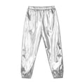 thumbnail image 6 of Vxuxlje Kids Hip Hop Dance Pants Shiny Metallic Jazz Trousers Boys Girls Sparkly Sweatpants Silver 16, 6 of 8
