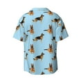 thumbnail image 5 of Uemuo German Shepherd Dog Pattern Cotton Linen Short Sleeve Shirts,Casual Lightweight Button Down Shirts,Vacation Beach Summer Tops-Large, 5 of 7