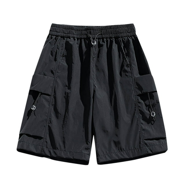 Dagugfen Mens Cargo Shorts Wide Leg Elastic Waist Drawstring Loose Lightweight Casual Workout Shorts