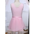 thumbnail image 4 of TiaoBug Kids Girls Ballet Dance Costume Sleeveless Gymnastics Leotard with Chiffon Wrap Skirt Ballerina Dancewear Pink 3-4, 4 of 7