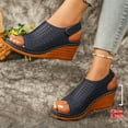 thumbnail image 4 of Mepaouo Wedge Sandals for Women Summer Dressy Slingback Wide Width Cutout Platform Casual Shoes, 4 of 8