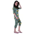 thumbnail image 3 of Moomaya Printed Cotton 3/4 Sleeve Shirt With Capri 2 Piece Nightwear Set Sleepwear For Womens, 3 of 7