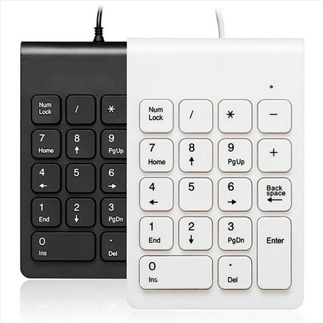 2X Mini USB Wired Numeric Keypad Numpad 18 Keys Digital Keyboard for Accounting Teller Laptop Windows Android (Black),2 x Wired Keyboard,black