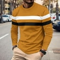 thumbnail image 2 of VBARHMQRT Tee Shirts Men's Automne et Hiver Col Rond Manches Longues Chemise de Base à Blocs de Couleur Manches Longues T Shirt Orange, 2 of 5