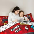 thumbnail image 5 of Homewish Cartoon Game Console Twin Bedding Sets 7-Piece, Eat Sleep Game Bedding Comforter Set, Teens Kids Boys Girls Reversible Sheet Sets, Breathable Home Decor, 5 of 8