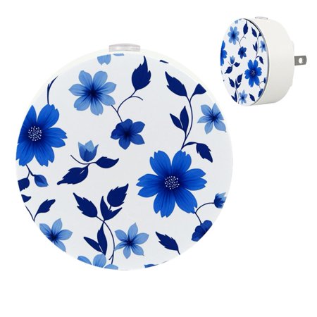 

YZUOUZY Night Lights Plug into Wall Nightlight Bedroom Lamps Set of 2 Wild Blue Flowers