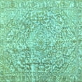 thumbnail image 1 of Ahgly Company Indoor Square Abstract Light Blue Contemporary Area Rugs, 4' Square, 1 of 4