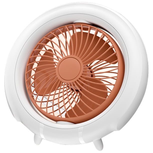 Ventilador eléctrico pequeño de escritorio con cabezal giratorio 360, ventilador de techo colgante de 3 velocidades