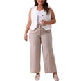 thumbnail image 2 of Agnes Orinda Women's Plus Size Linen Vest Sleeveless Button Down Waistcoat Vest Top with Pockets 4X White, 2 of 6
