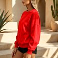 thumbnail image 5 of Zorvxlyn Oversized Sweatshirt for Women Drop Shoulder Long Sleeve Oversized Crewneck Sweatshirt Women Fall Winter Solid Color Pullover for Women Red XXL, 5 of 7