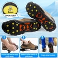 thumbnail image 5 of Ice Cleats Snow Traction Cleats Crampons for Shoe and Boots, 11 Studs Non-Slip Overshoe for Walking on Snow and Ice Rubber Walking Cleats Anti Slip Crampons, Size:L (1 Pair), 5 of 7