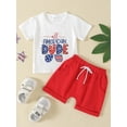 thumbnail image 3 of Niusricy 4th of July Kids Boys Memorial Day Outfits 12M 18M 2T 3T 4T 5T Toddler Baby Crew Neck T-Shirts Letter Sunglasses Print Short Sleeves Tops andnt Fashion Casual 2 Piece Summer Clothes, 3 of 9