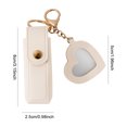 thumbnail image 2 of 2 Piezas Cuero Chapstick Suppilón La Llave La Llave Del Espejo Del Corazón Cadena Llave para La (beige), 2 of 7