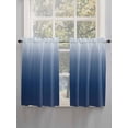 thumbnail image 3 of Tier Curtains 45 Inches Long, Navy Blue Ombre Window Treatment Curtain Drapes, Modern Abstract Art Gradient Aesthetics Window Half Privacy Curtains for Bedroom Bathroom, 42"x45", 2 Panels, 3 of 7