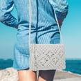 thumbnail image 5 of Kukuzhu Women Beach Shoulder Bag Woven Crossbody Bag Cotton Crochet Handmade Satchel Handbag Purse Bag for Summer, 5 of 6