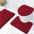 thumbnail image 2 of Dvruxg Modern 3-Piece Bathroom Rug Set - Absorbent Quick-Dry Non-Slip Polyester Mats (40x38cm, 50x40cm, 40x60cm) - P-ink, Red, Light Blue, Blue, Navy, Coffee, 2 of 5